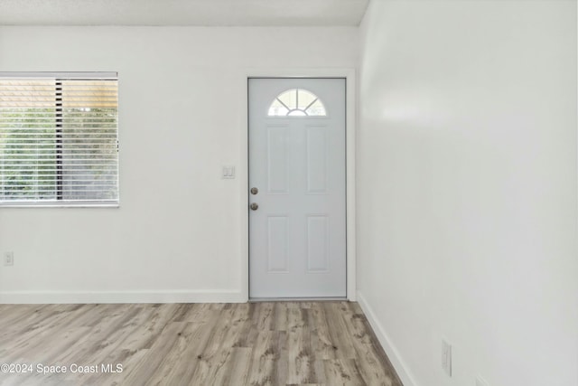 entryway featuring light wood-type flooring