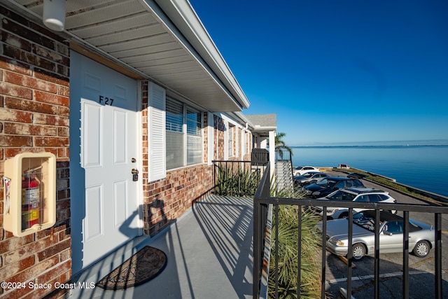 balcony with a water view