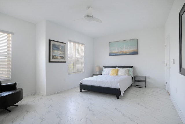 bedroom with ceiling fan