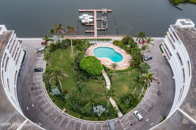 2505 S Ocean Blvd Unit 5030, West Palm Beach, FL 33407 - aerial view of property and surrounding area with a large body of water and a pool area