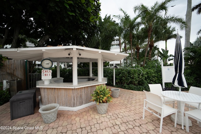 view of patio / terrace with exterior bar