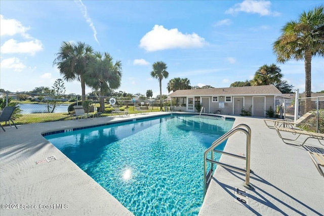 view of pool featuring a patio area