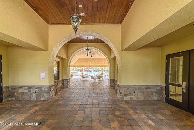 interior space with a patio