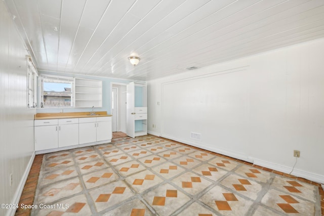 kitchen featuring sink, white cabinets, and built in features