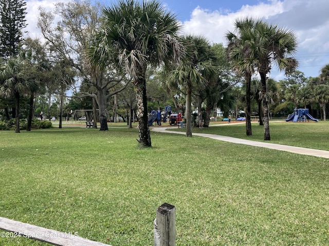 view of yard featuring a playground