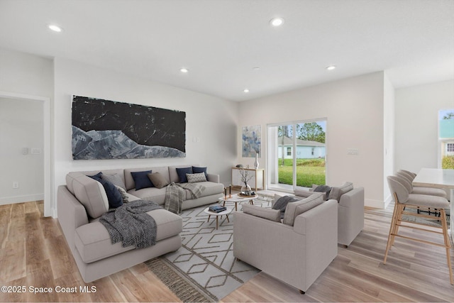 living room featuring light hardwood / wood-style floors