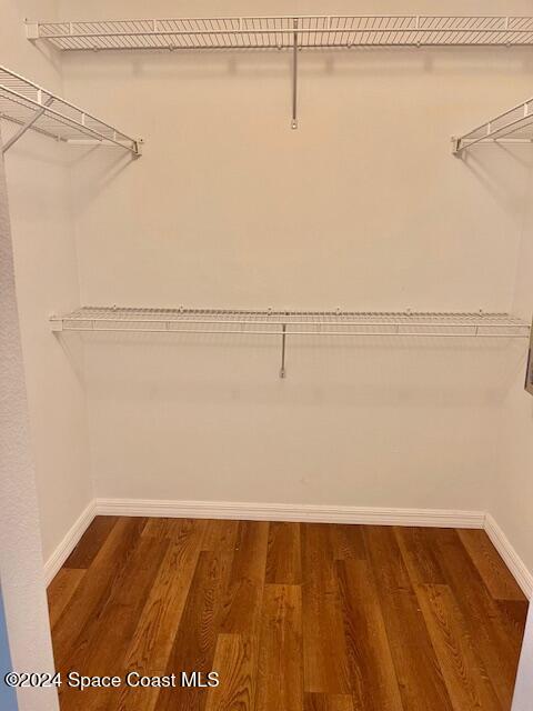 walk in closet featuring hardwood / wood-style flooring