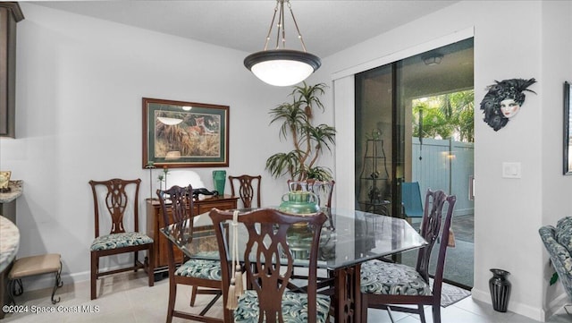 view of tiled dining space