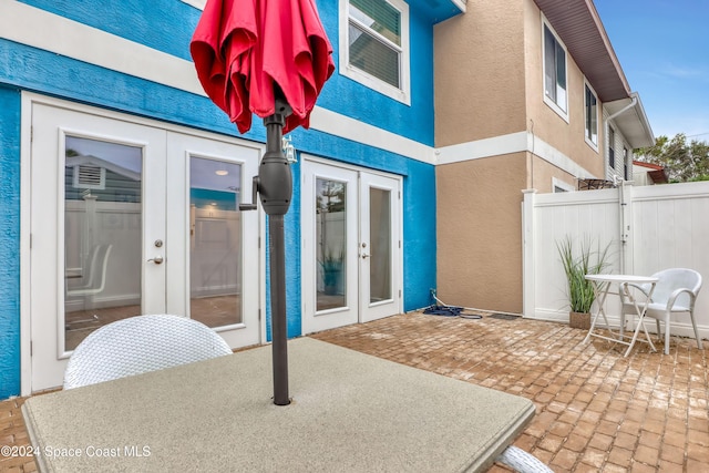 view of patio / terrace with french doors