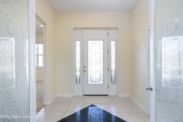 view of tiled entrance foyer