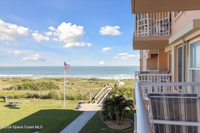 water view featuring a beach view