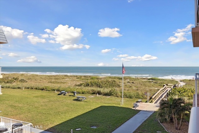 water view with a view of the beach