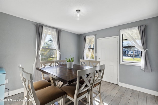 dining area with hardwood / wood-style floors and a wealth of natural light