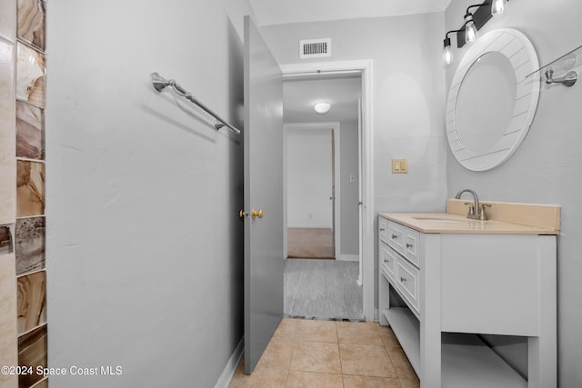 bathroom featuring vanity and tile patterned floors