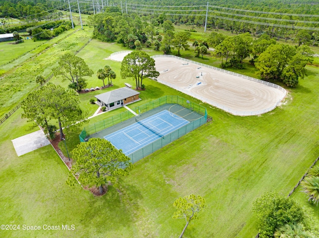 bird's eye view featuring a rural view