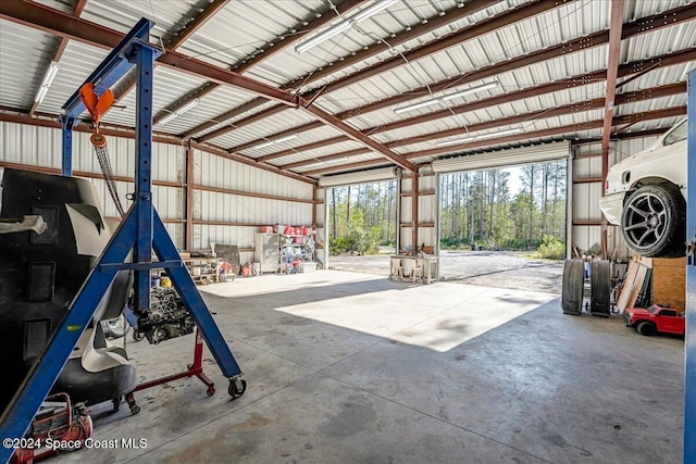 view of garage