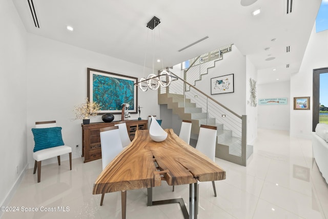 view of tiled dining room