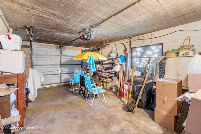 garage featuring a garage door opener