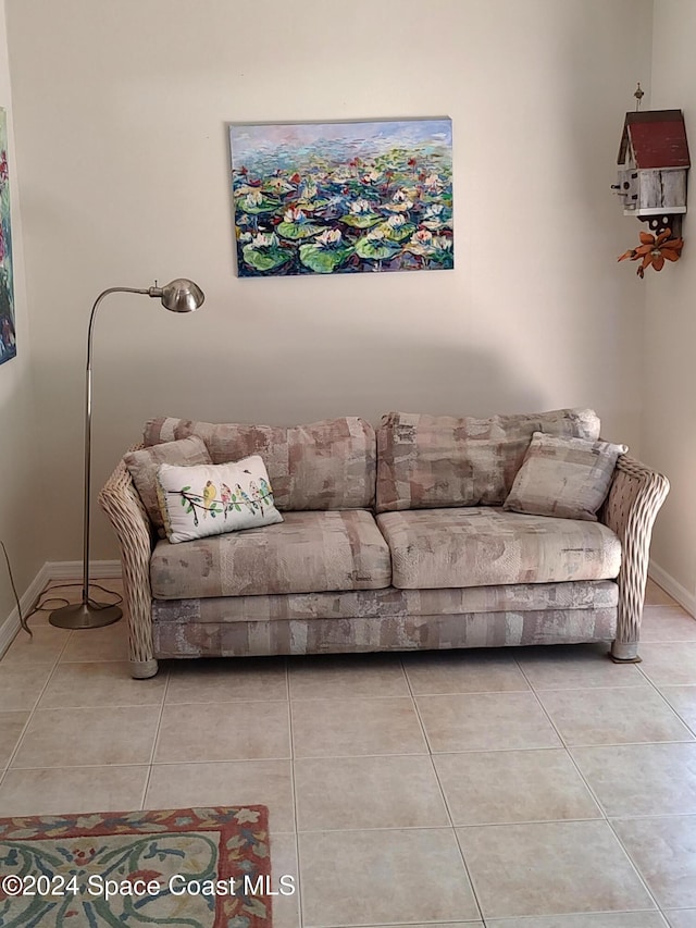 view of tiled living room