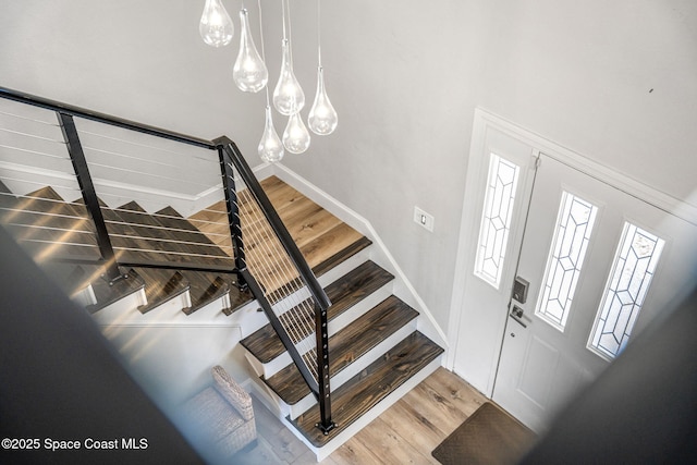 foyer with hardwood / wood-style floors