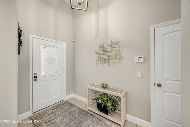 view of tiled entrance foyer