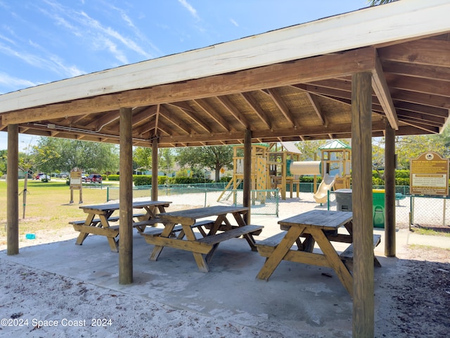 view of home's community with a gazebo and a playground