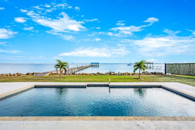 100 Bonita St, Titusville, FL 32780 - view of swimming pool featuring a water view