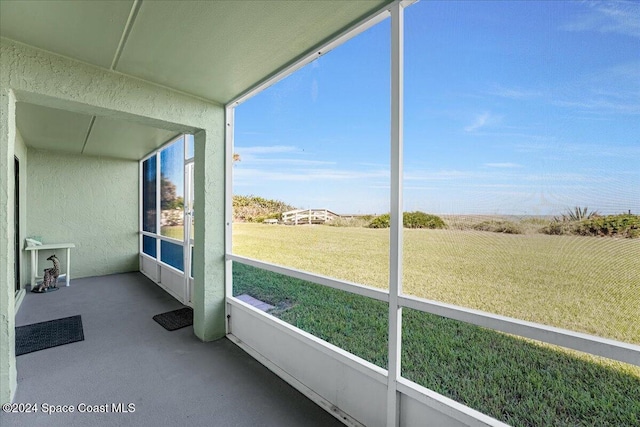 view of unfurnished sunroom