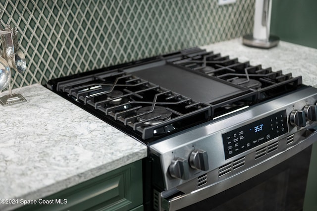 details with stainless steel stove