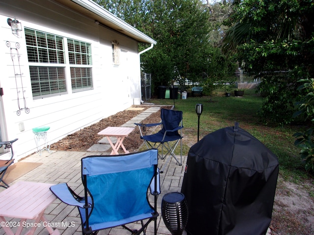 view of patio with grilling area