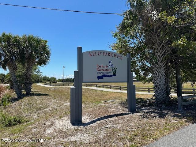 view of community sign