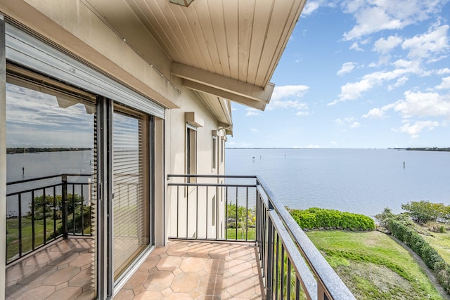 balcony with a water view