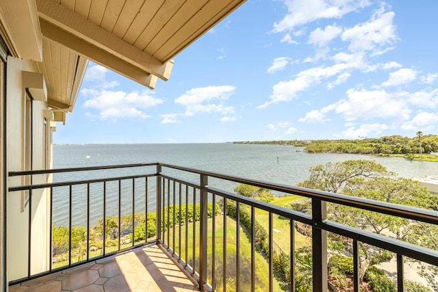 balcony with a water view