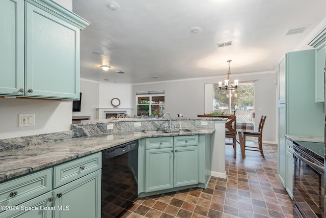 kitchen with a wealth of natural light, stainless steel range, dishwasher, and sink