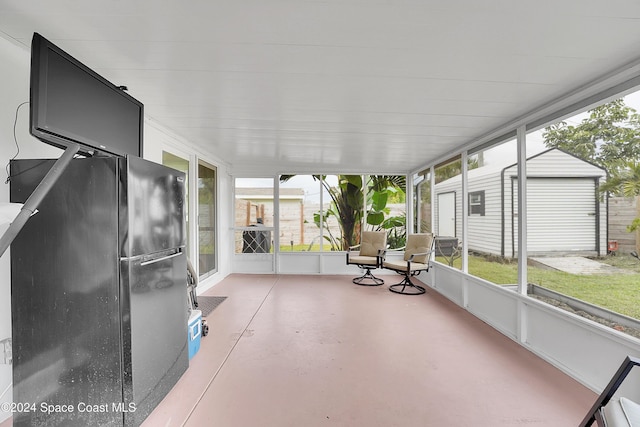 view of unfurnished sunroom