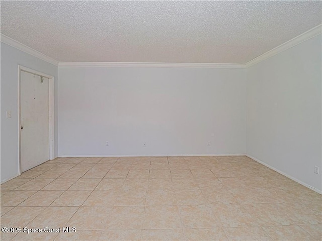 28 Pine Arbor Ln Unit 206, Vero Beach, FL 32962 - unfurnished room featuring crown molding, light tile patterned floors, and a textured ceiling