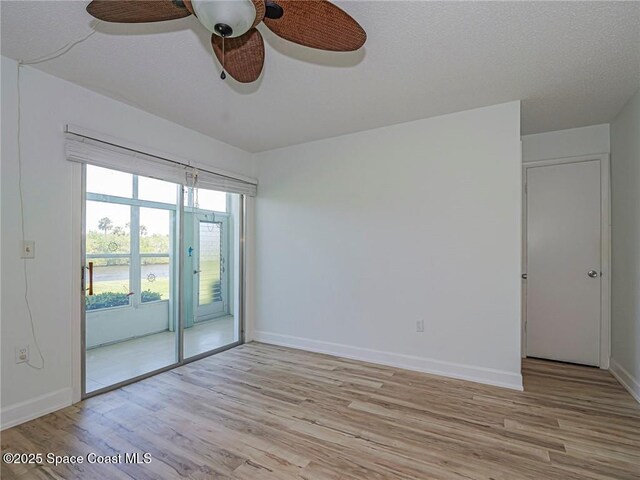 2800 Indian River Blvd Unit L-2, Vero Beach, FL 32960 - spare room featuring light wood-style flooring, a ceiling fan, and baseboards