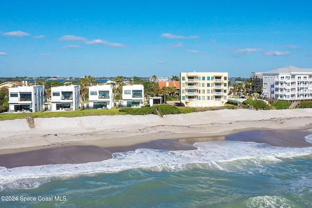 property view of water with a beach view