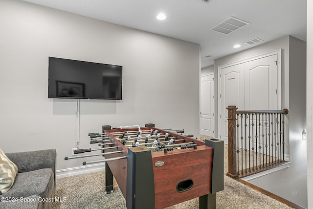 playroom featuring carpet flooring