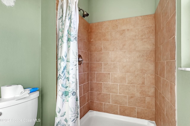 bathroom featuring toilet and walk in shower