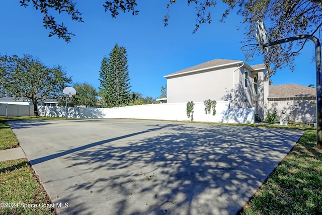 exterior space featuring basketball court