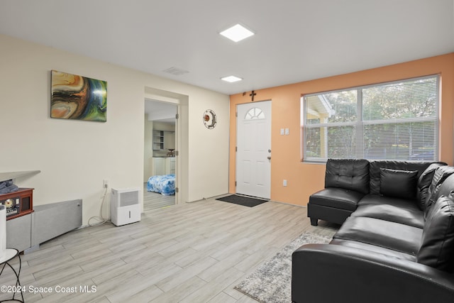 living room featuring light hardwood / wood-style flooring