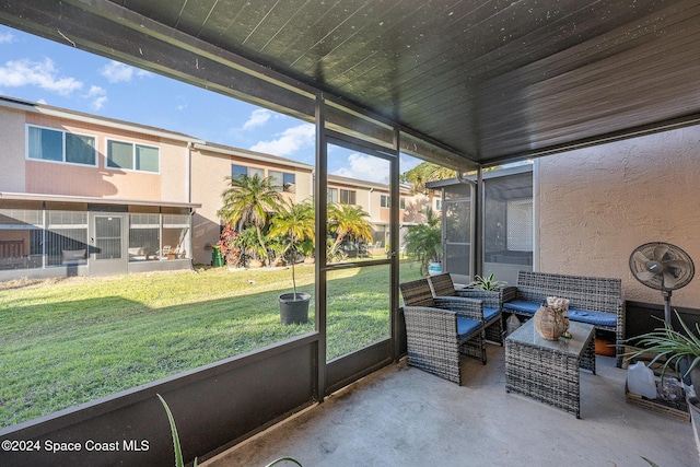 view of sunroom