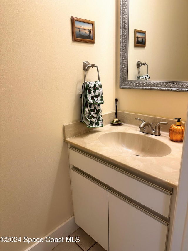 bathroom featuring vanity and tile patterned floors