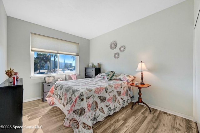 bedroom featuring light hardwood / wood-style flooring