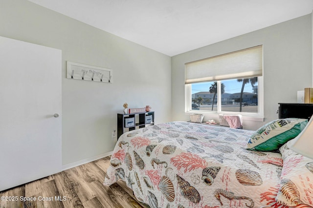 bedroom featuring light hardwood / wood-style flooring