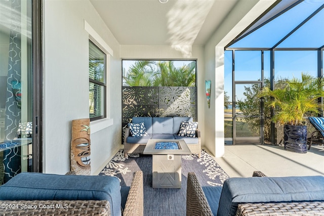 view of sunroom