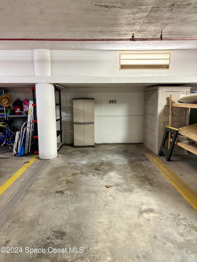 view of garage