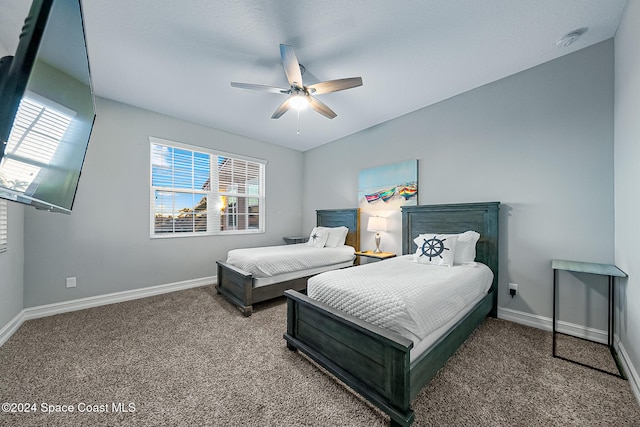 bedroom with carpet and ceiling fan