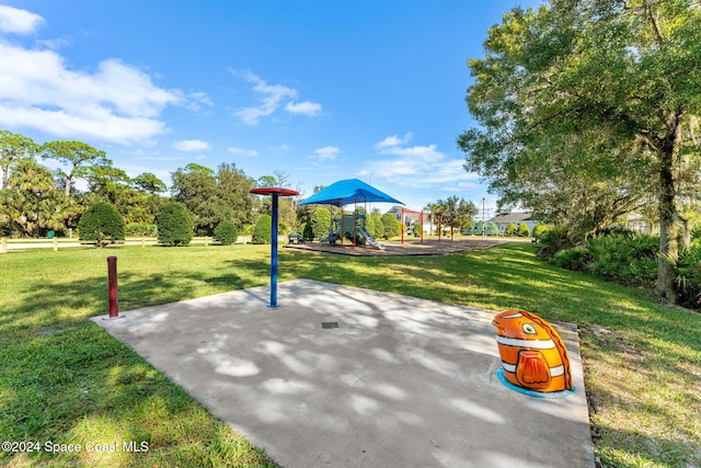 view of patio / terrace featuring a playground